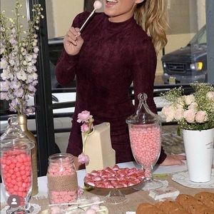 Plum velvet mini dress